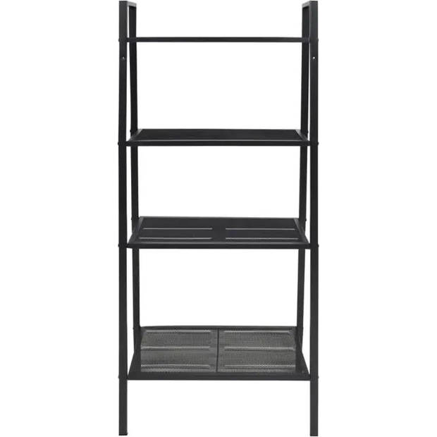 The Living Store Boekenrek - Compact ladderontwerp - 4 schappen - Staal - 62 x 35.5 x 148 cm