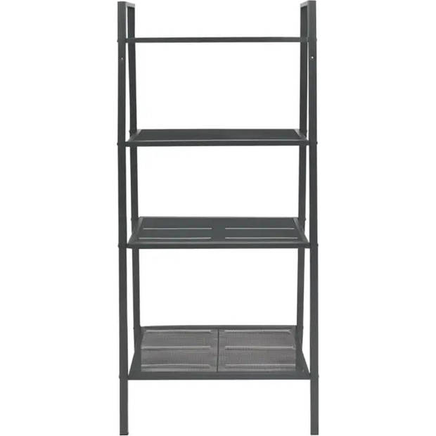 The Living Store Boekenrek - Compact ladderontwerp - 4 schappen - Staal - 62 x 35.5 x 148 cm