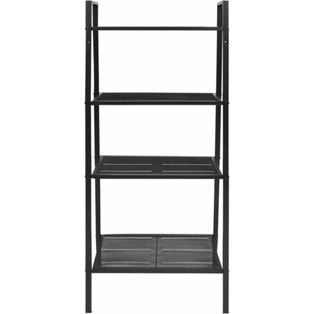 The Living Store Boekenrek - Compact ladderontwerp - 4 schappen - Staal - 62 x 35.5 x 148 cm