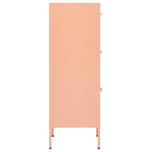 The Living Store Opbergkast - Stalen Constructie - 42.5 x 35 x 101.5 cm - Roze