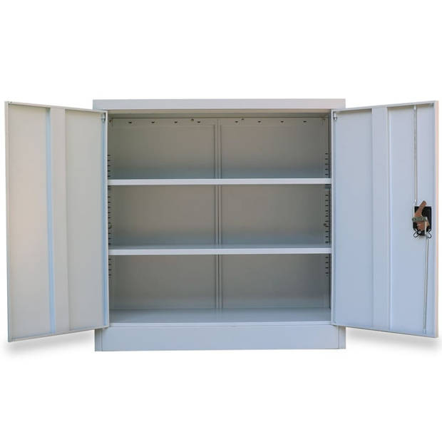 The Living Store Archiefkast - 90 x 40 x 90 cm - Grijs - Staal