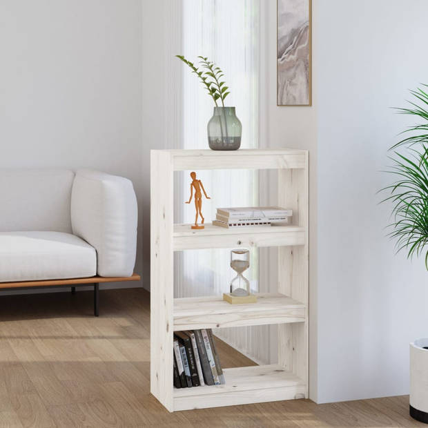 The Living Store Boekenkast Grenenhout - 60 x 30 x 103.5 cm - Wit