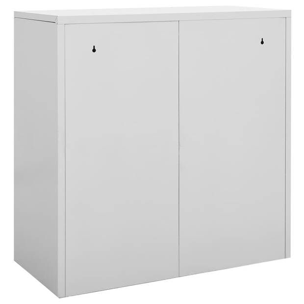 The Living Store Lockerkasten - The Living Store - Opbergkast - 90x45x92.5 cm - Lichtgrijs - Staal