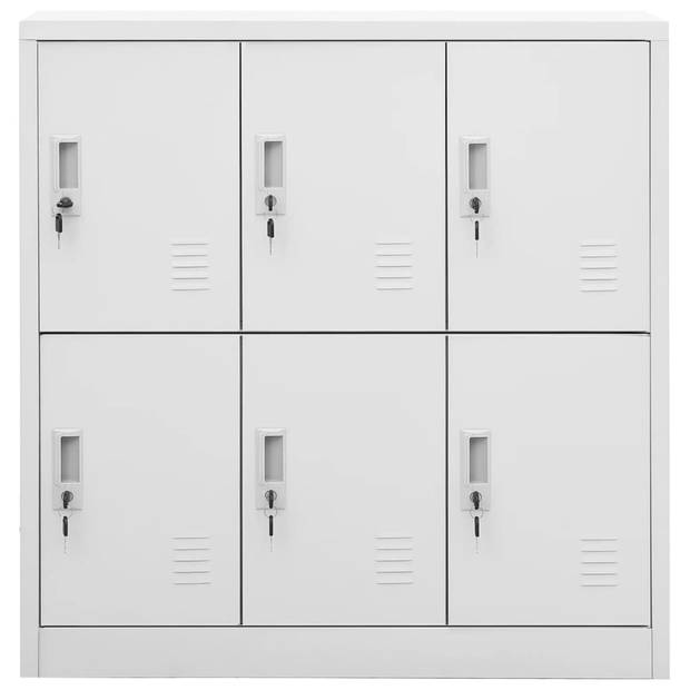 The Living Store Lockerkasten - The Living Store - Opbergkast - 90x45x92.5 cm - Lichtgrijs - Staal