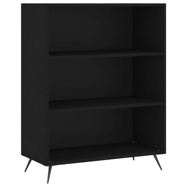 The Living Store Boekenkast - 69.5 x 32.5 x 90 cm - Zwart hout/metaal