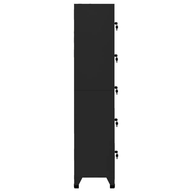 The Living Store Lockerkast X - Lockers - 38x40x180 cm - Zwart