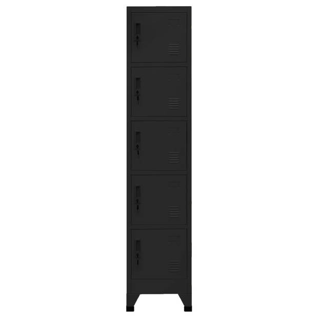 The Living Store Lockerkast X - Lockers - 38x40x180 cm - Zwart