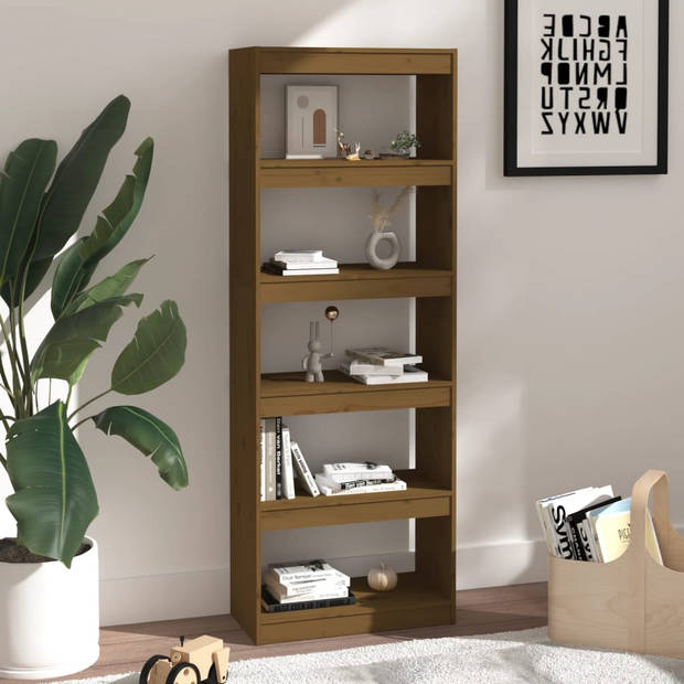 vidaXL Boekenkast/kamerscherm 60x30x167,5 cm grenenhout honingbruin