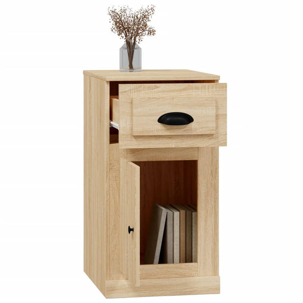 The Living Store Bijzetkast Bewerkt Hout - 40 x 50 x 75 cm - Sonoma Eiken