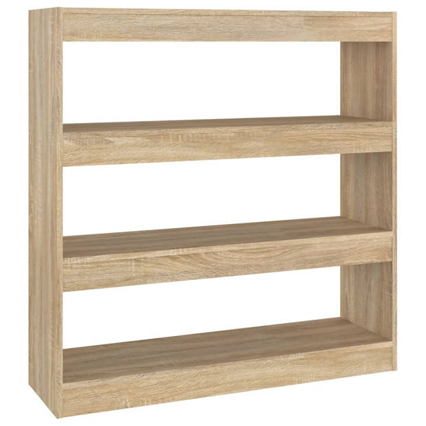 The Living Store Boekenkast Strak Hout - 100 x 30 x 103 cm - Sonoma Eiken