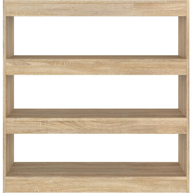 The Living Store Boekenkast Strak Hout - 100 x 30 x 103 cm - Sonoma Eiken