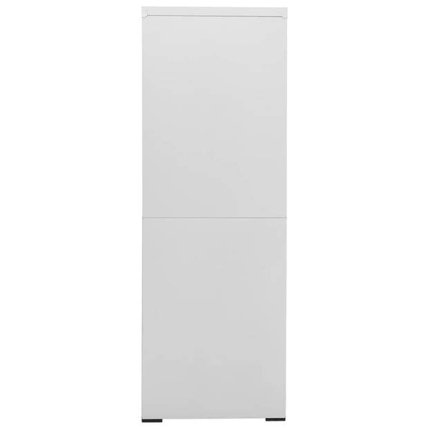 The Living Store Archiefkast - Staal - 90x46x134 cm - 4 lades - Lichtgrijs - Met Slot
