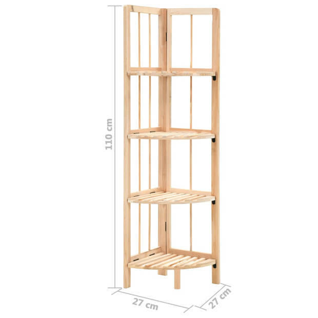 The Living Store Hoekkast Vrijstaand Cederhout - 27 x 27 x 110 cm - Beige