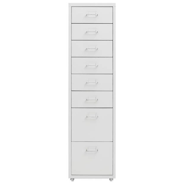 The Living Store Archiefkast - 8 lades - 28x41x109 cm - Grijs