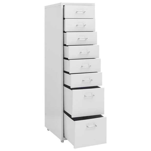 The Living Store Archiefkast - 8 lades - 28x41x109 cm - Grijs