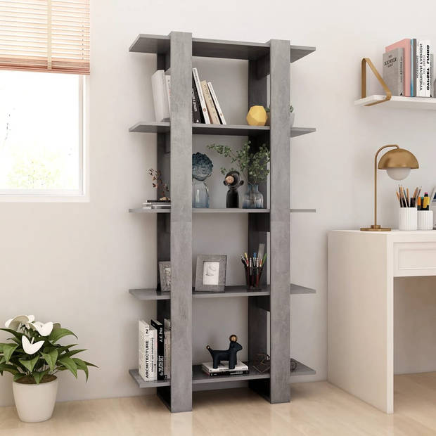 vidaXL Boekenkast/kamerscherm 80x30x160 cm bewerkt hout betongrijs