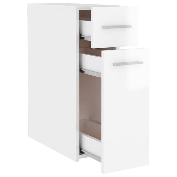 The Living Store Hoge kast Opbergkast - 20 x 45.5 x 60 cm - Hoogglans wit