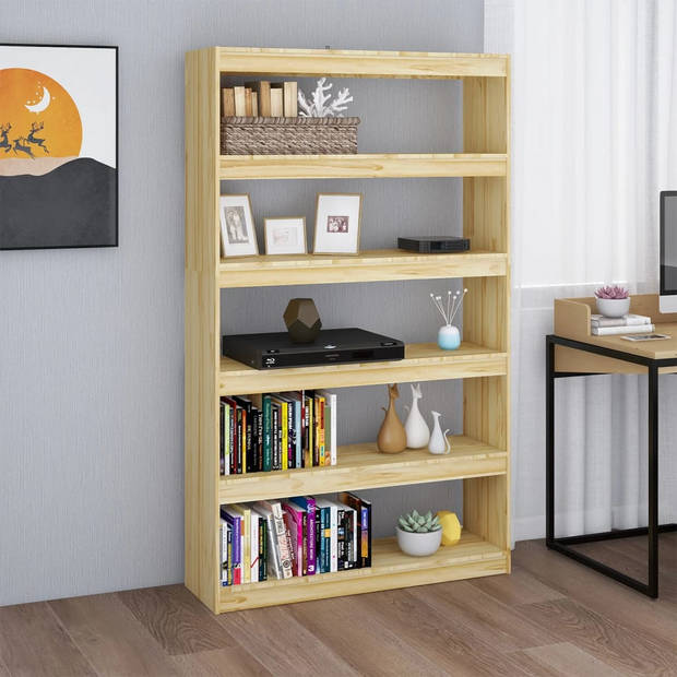 The Living Store Boekenkast/kamerscherm 100x30x167-5 cm massief grenenhout - Kast