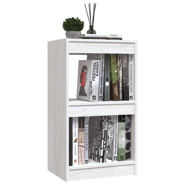 The Living Store Boekenkast Massief Grenenhout 40x30x71.5 cm - Wit