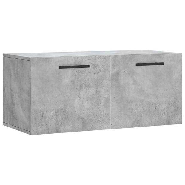 The Living Store Wandkast Betongrijs - Wandkast - Meubel - 80 x 36.5 x 35 cm - Bewerkt hout