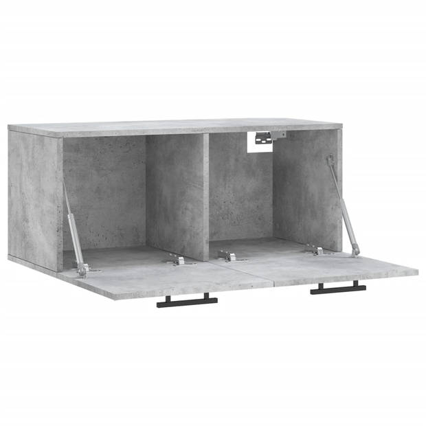 The Living Store Wandkast Betongrijs - Wandkast - Meubel - 80 x 36.5 x 35 cm - Bewerkt hout