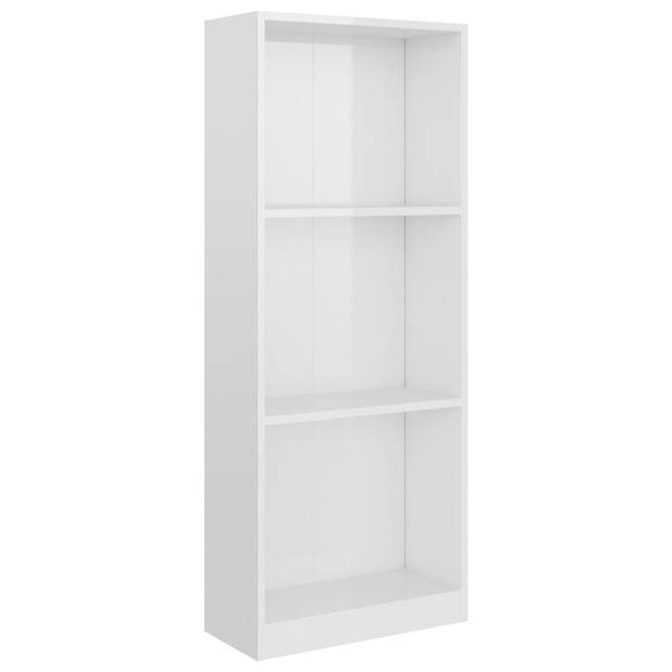 The Living Store Boekenkast - Hoge boekenkast - Hoogglans wit - 40 x 24 x 108 cm