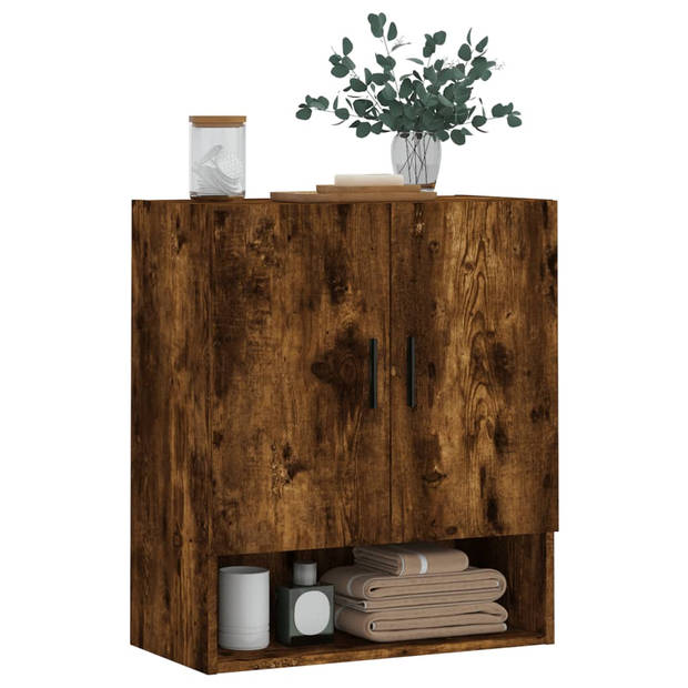 The Living Store Wandkast Smoked Oak - 60 x 31 x 70 cm - Duurzaam houten tv-meubel