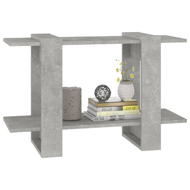 The Living Store Boekenkast Betongrijs 80x30x51 cm - met 3 schappen - bewerkt hout