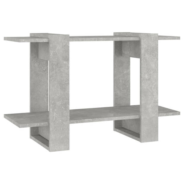 The Living Store Boekenkast Betongrijs 80x30x51 cm - met 3 schappen - bewerkt hout