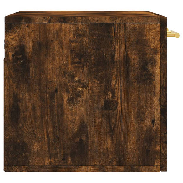 The Living Store Zwevende Wandkast - Gerookt Eiken - 60x36.5x35 cm - Duurzaam Hout