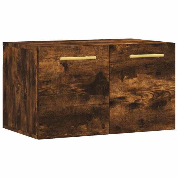 The Living Store Zwevende Wandkast - Gerookt Eiken - 60x36.5x35 cm - Duurzaam Hout