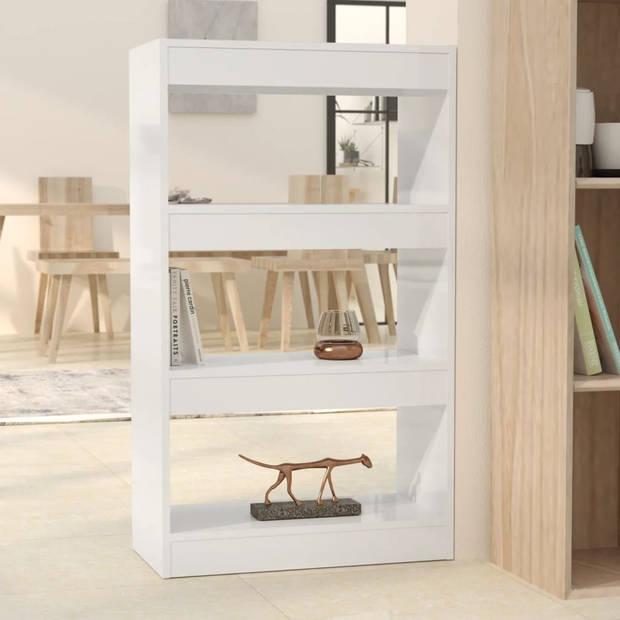 The Living Store Boekenkast Hoogglans Wit - 60 x 30 x 103 cm - Stabiel en veelzijdig