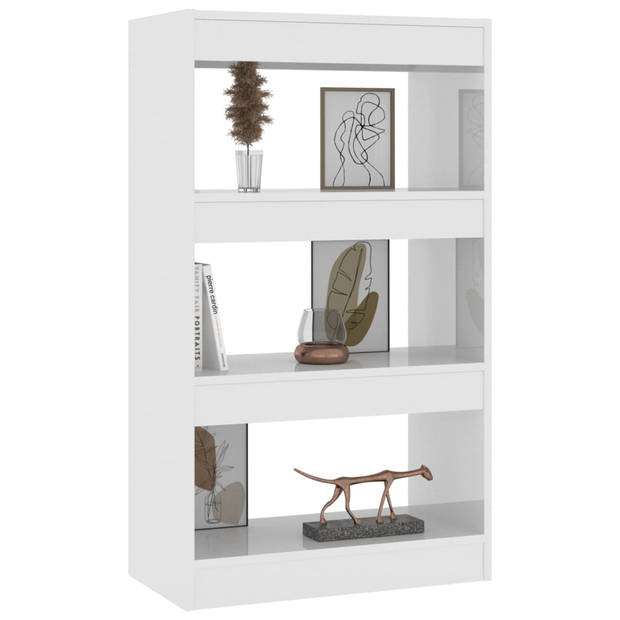 The Living Store Boekenkast Hoogglans Wit - 60 x 30 x 103 cm - Stabiel en veelzijdig