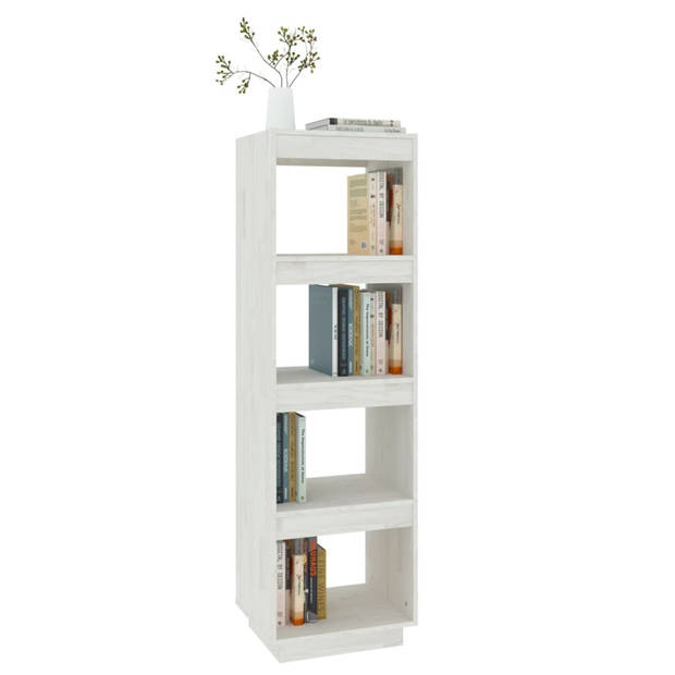 The Living Store Boekenkast - massief grenenhout - 40 x 35 x 135 cm - wit