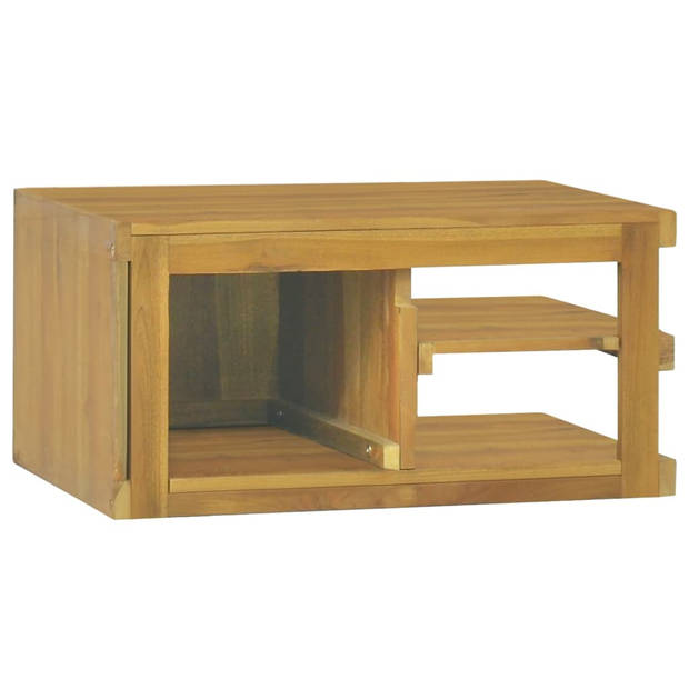 The Living Store Wandgemonteerde Badkaast - 60x45x30 cm - Massief Teakhout