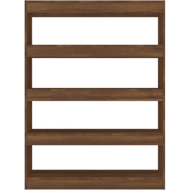 The Living Store Boekenkast - Brown Oak - 100 x 30 x 135 cm - Stevig en veelzijdig