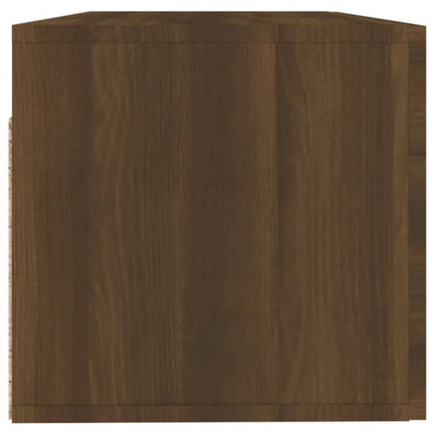 The Living Store Wandkast - Bruineiken - 100 x 36.5 x 35 cm - 2 lades