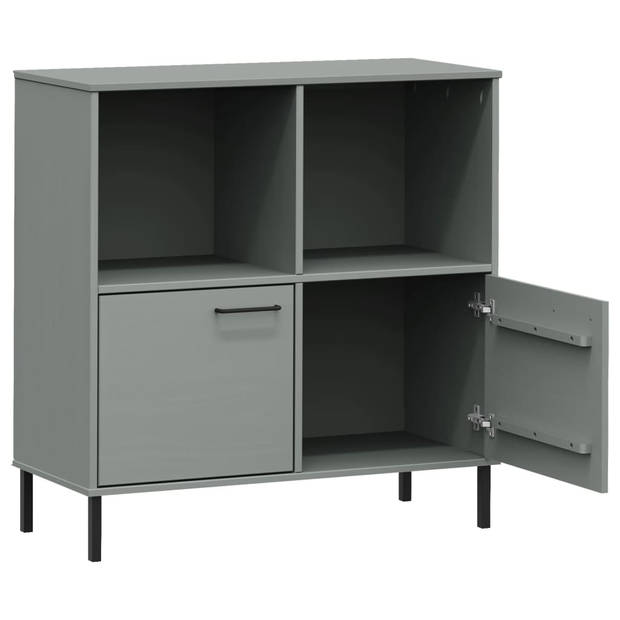 vidaXL Boekenkast met metalen poten OSLO 90x35x90,5 cm hout grijs