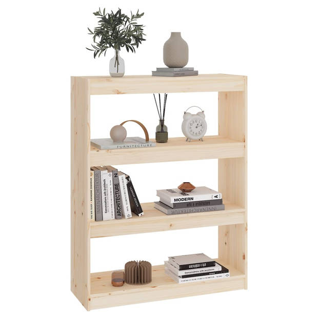 The Living Store Boekenkast Grenenhout - 80 x 30 x 103.5 cm - Opbergkast met 3 vakken