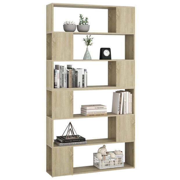 The Living Store Boekenkast Kamerverdeler - 100 x 24 x 188 cm - Sonoma eiken