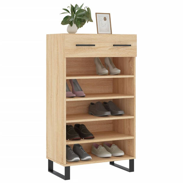 The Living Store Schoenenkast - Elegante - Schoenenopbergsysteem - 60 x 35 x 105 cm - Sonoma eiken