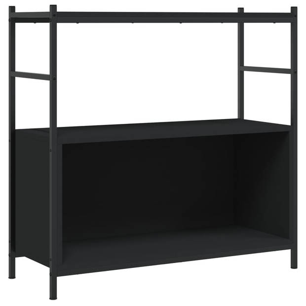 The Living Store Boekenrek Industrieel - 80 x 30 x 78.5 cm - Zwart