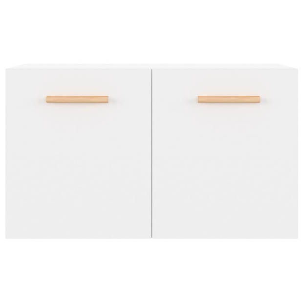 The Living Store Wandkast - Hoogglans wit - 60x36.5x35cm - bewerkt hout