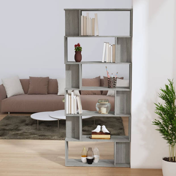 The Living Store Boekenkast Sonoma Eiken - 80x24x192 cm - Ruime opbergruimte