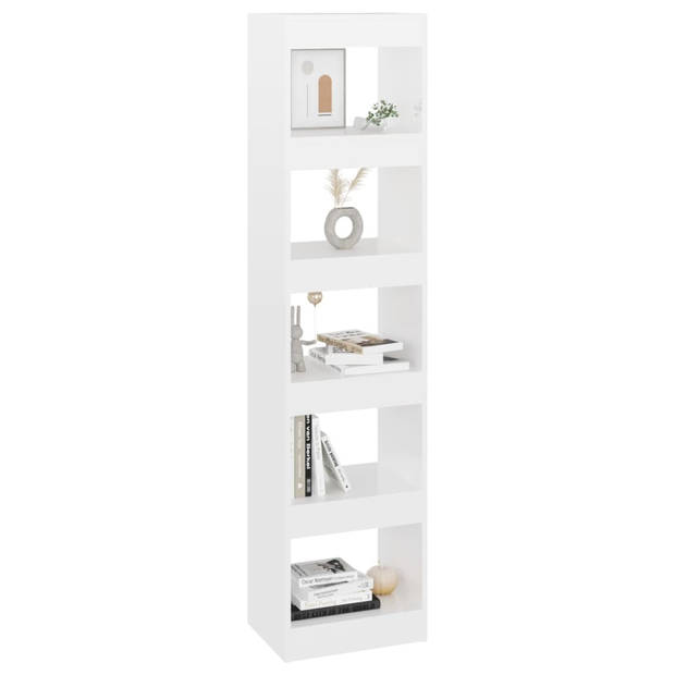 vidaXL Boekenkast/kamerscherm 40x30x166 cm hoogglans wit