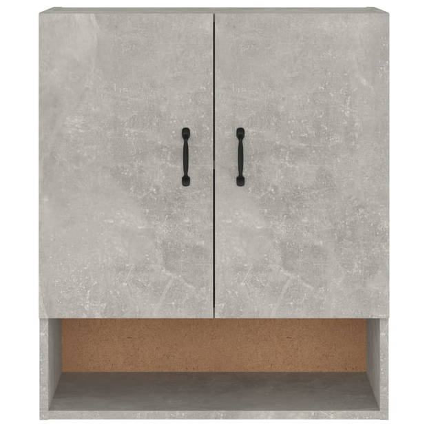 The Living Store Wandkast Betongrijs 60x31x70 cm - 2 Deuren - 1 Open Schap