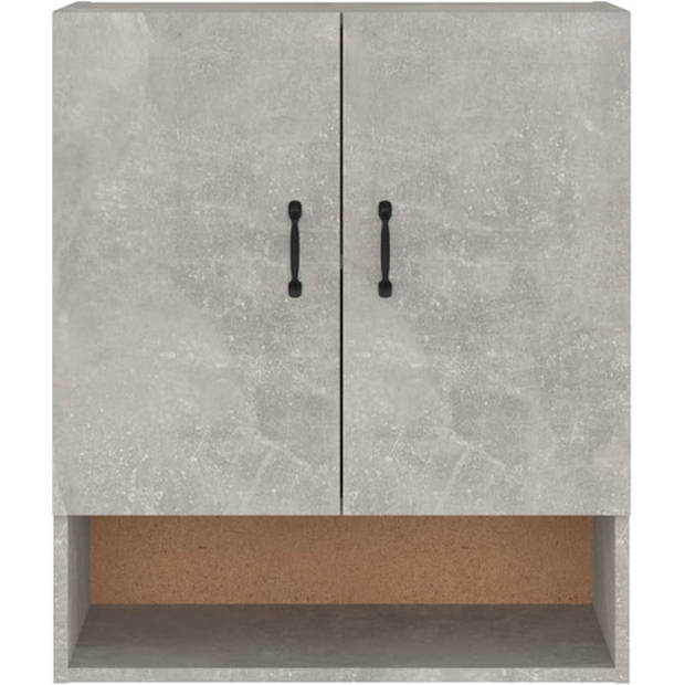 The Living Store Wandkast Betongrijs 60x31x70 cm - 2 Deuren - 1 Open Schap