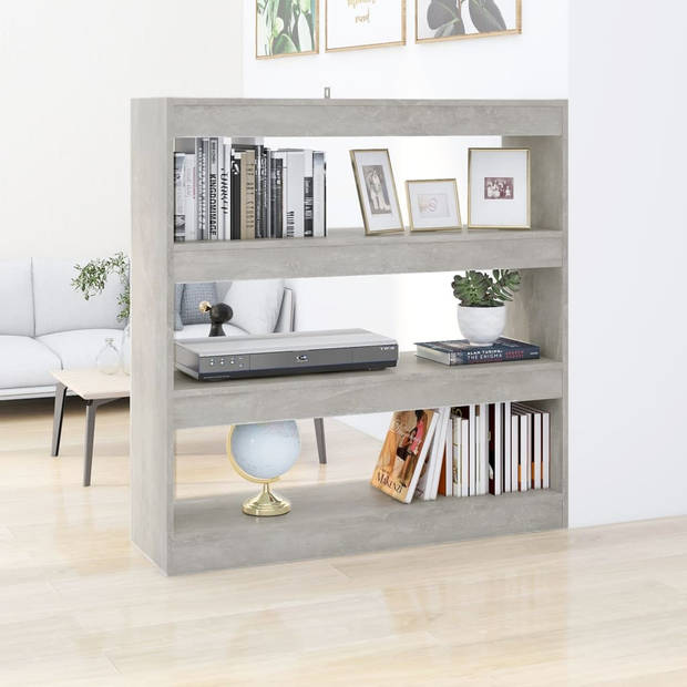 The Living Store Boekenkast betongrijs 100 x 30 x 103 cm - veelzijdig en stabiel