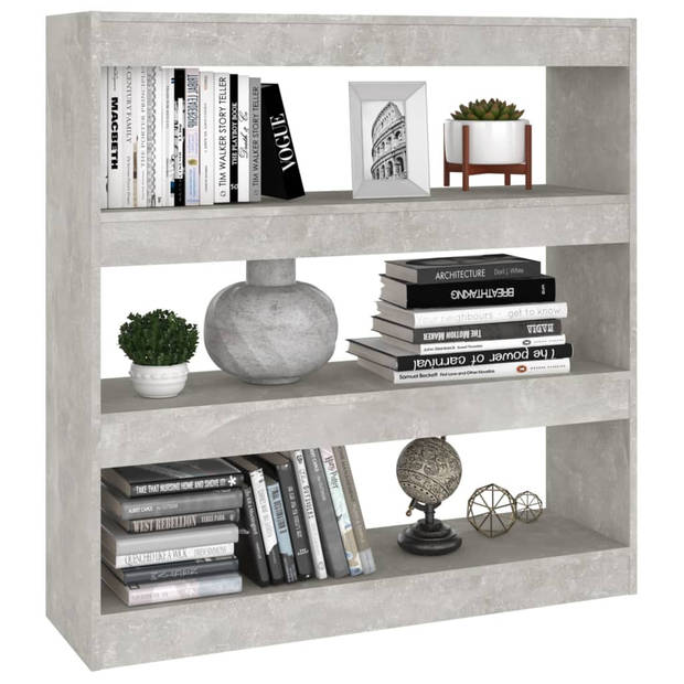 The Living Store Boekenkast betongrijs 100 x 30 x 103 cm - veelzijdig en stabiel