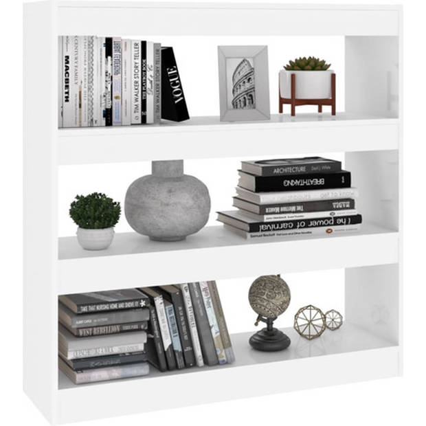 The Living Store Boekenkast Strak Klassiek - 100x30x103cm - Wit - Let op- Montage vereist